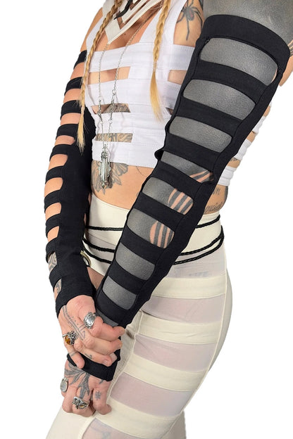 Cage Arm Gauntlets — Black Cotton | Five and Diamond