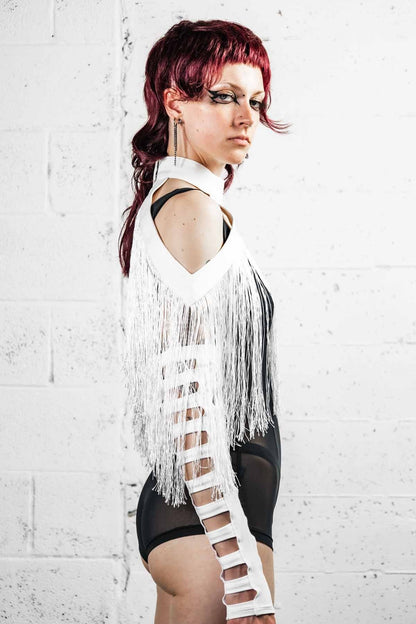 Cage Arms — White Cotton Gauntlets | Five and Diamond