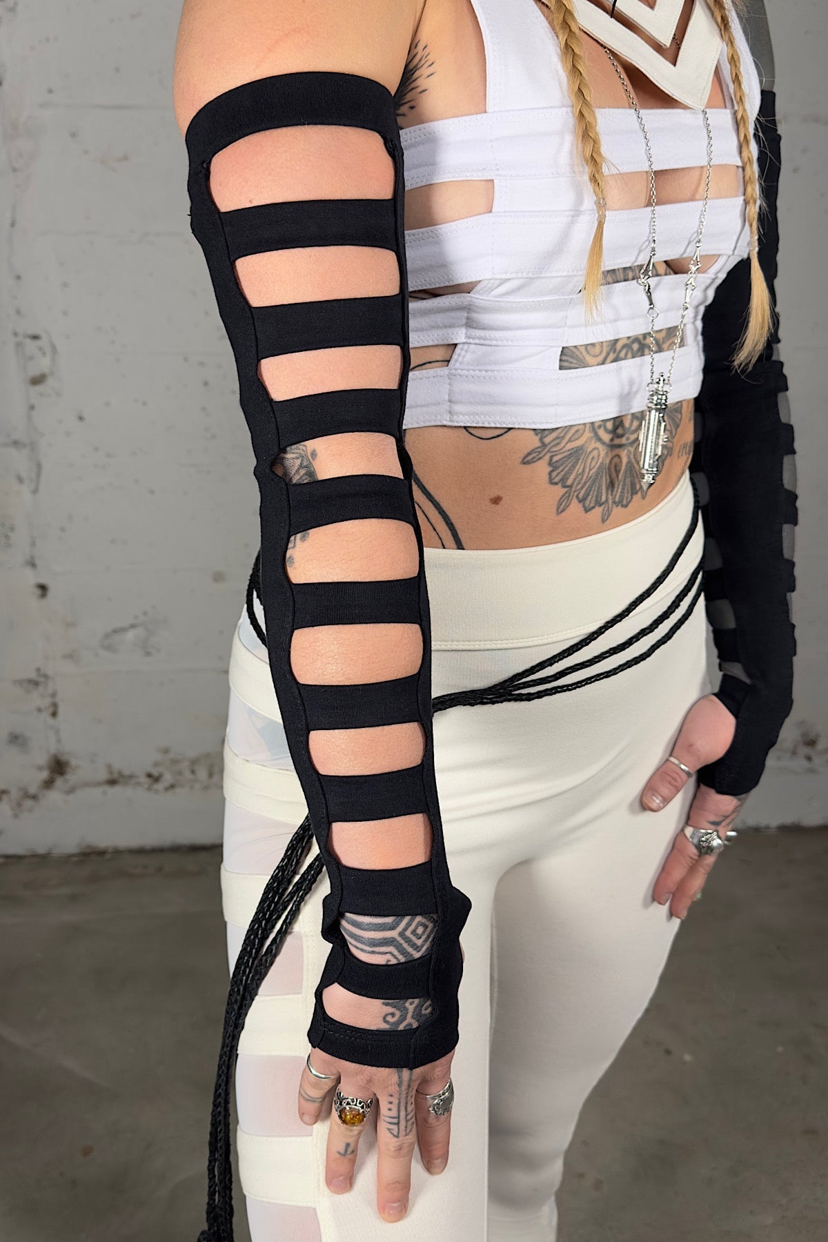 Cage Arm Gauntlets — Black Cotton | Five and Diamond