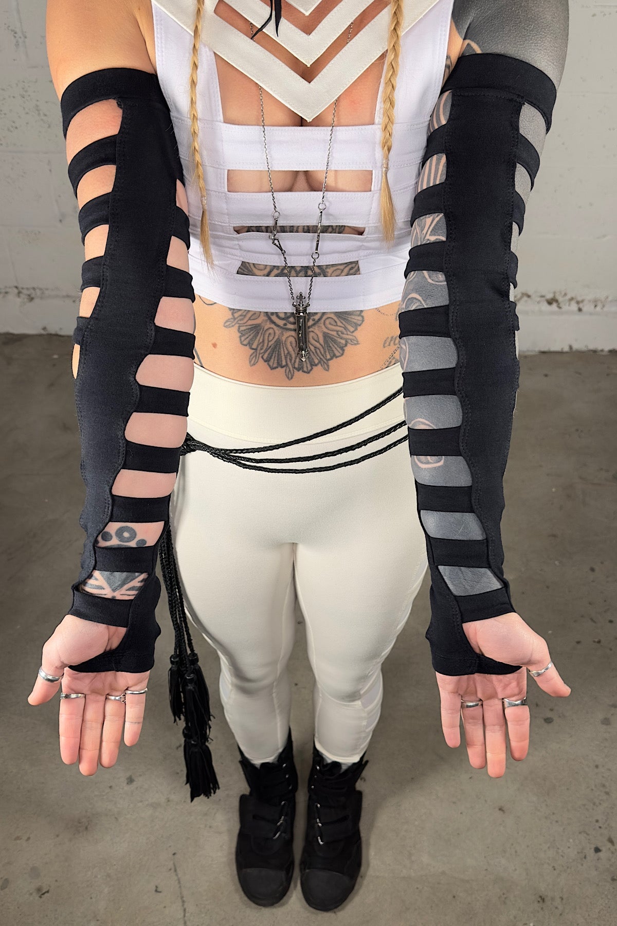 Cage Arm Gauntlets — Black Cotton | Five and Diamond