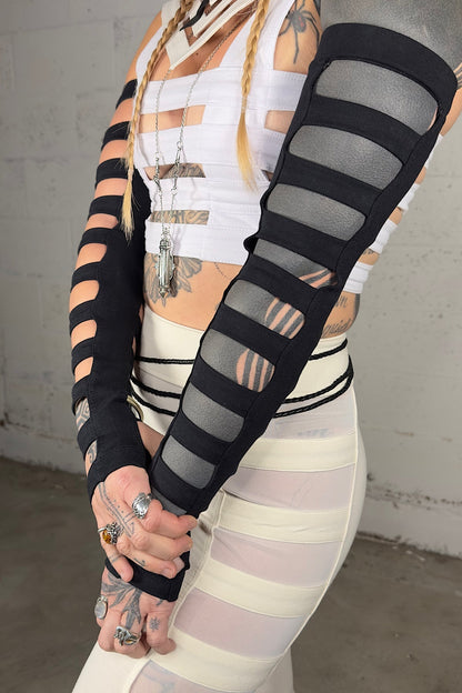 Cage Arm Gauntlets — Black Cotton | Five and Diamond