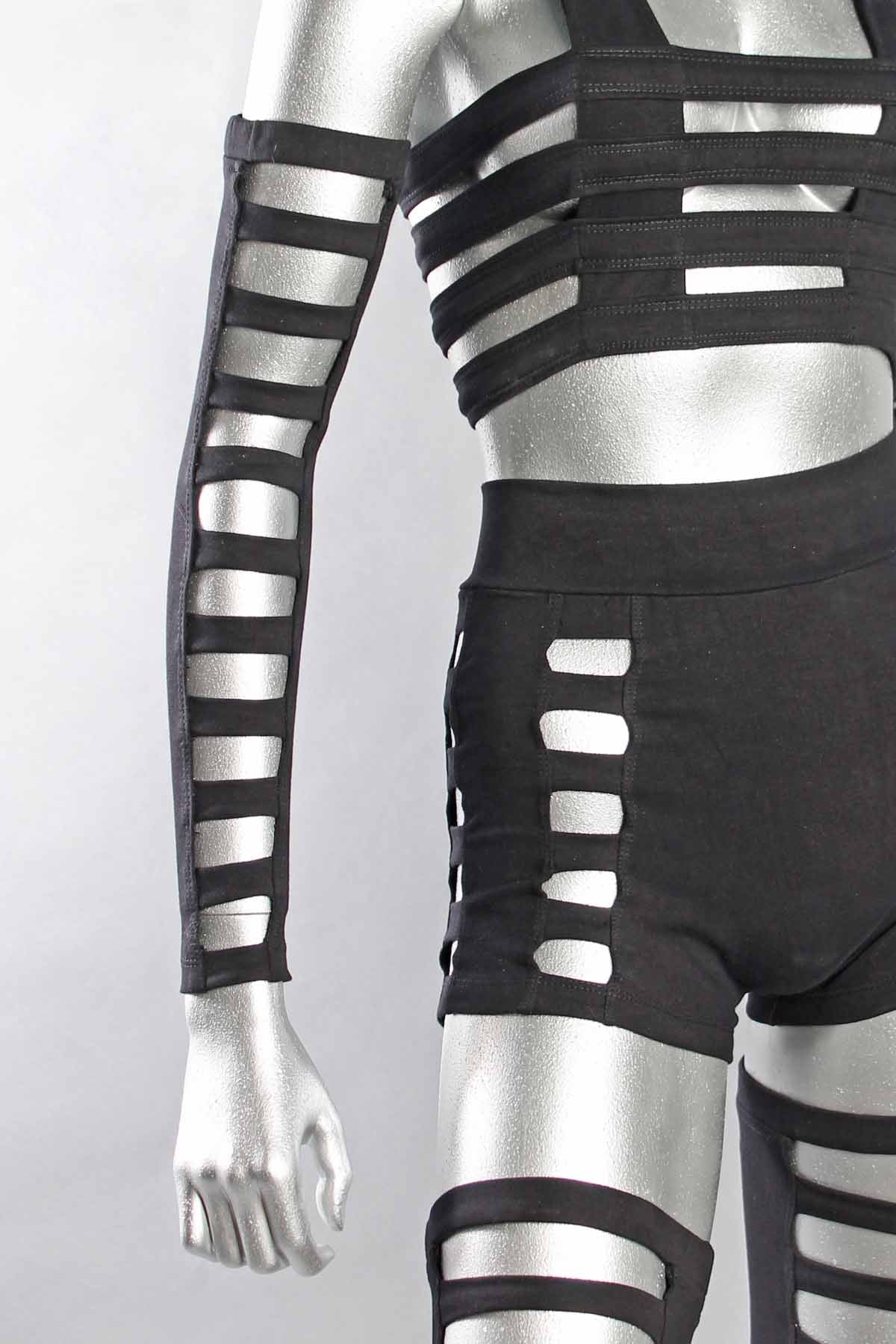 Cage Arm Gauntlets — Black Cotton | Five and Diamond