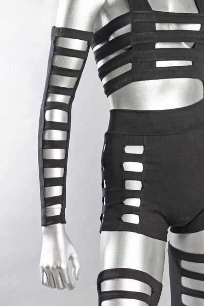 Cage Arm Gauntlets — Black Cotton | Five and Diamond