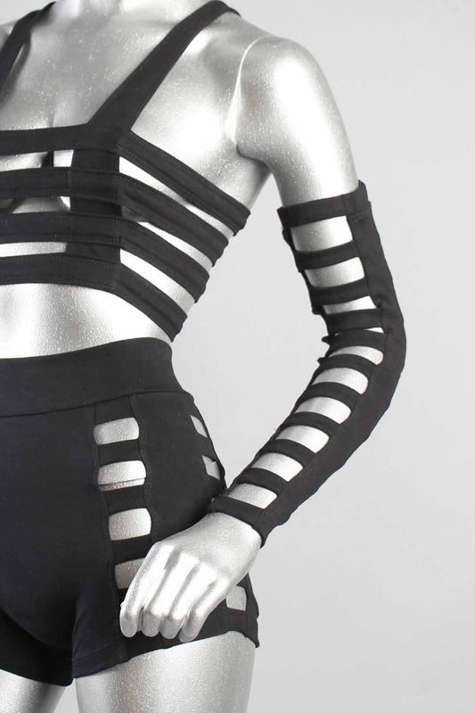 Cage Arm Gauntlets — Black Cotton | Five and Diamond