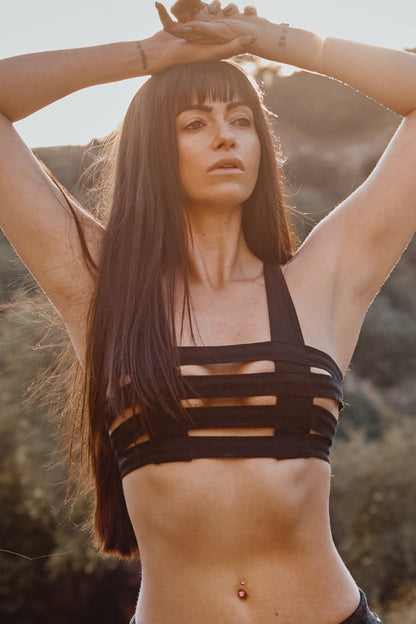 Cage Bra — Black Cotton | Five and Diamond