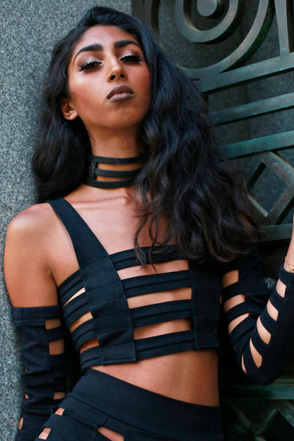 Cage Bra — Black Cotton | Five and Diamond