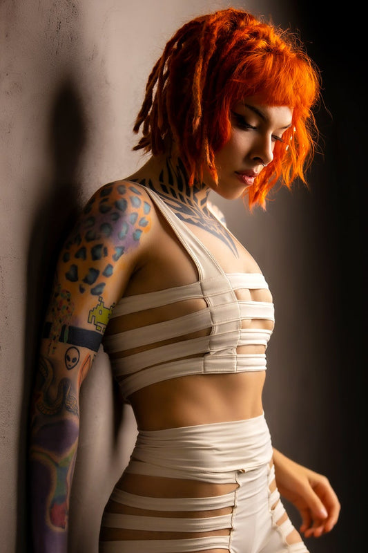 Cage Bra — Cream Nylon | Five and Diamond