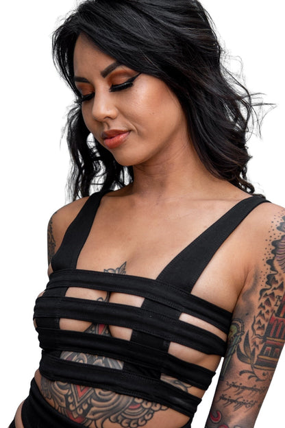 Cage Bra — Black Cotton | Five and Diamond