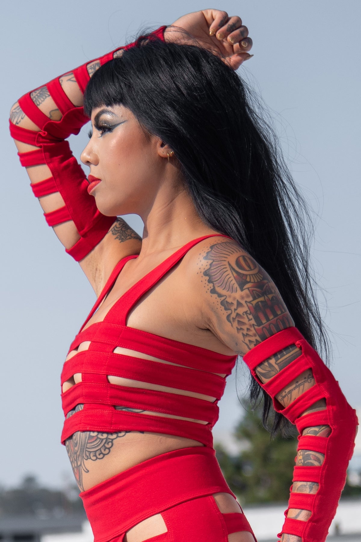 Cage Bra — Red Cotton | Five and Diamond