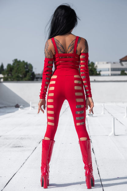 Cage Bra — Red Cotton | Five and Diamond