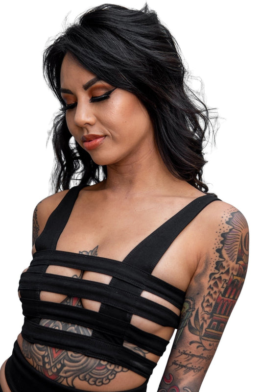 Cage Bra — Black Cotton | Five and Diamond