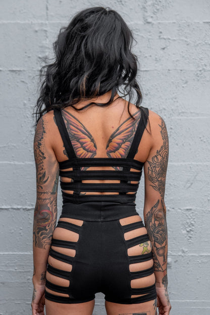 Cage Bra — Black Cotton | Five and Diamond