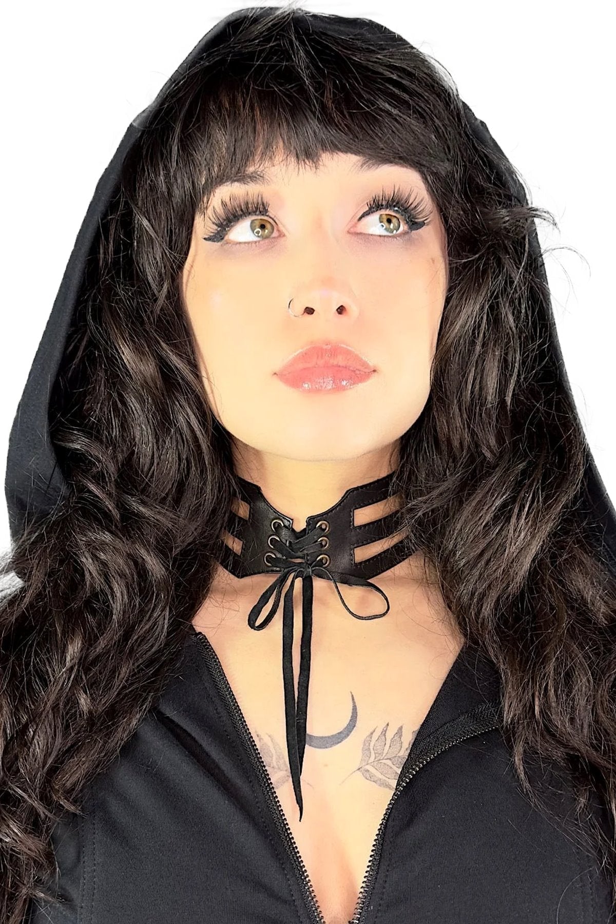 Laced Cage Leather Choker — Adjustable Corset Front | Five and Diamond