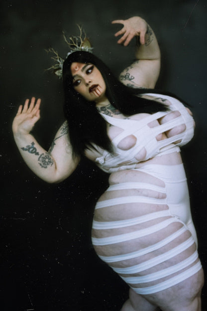 Deluxe Cage Bra — Swim Nylon in Cream | Five and Diamond