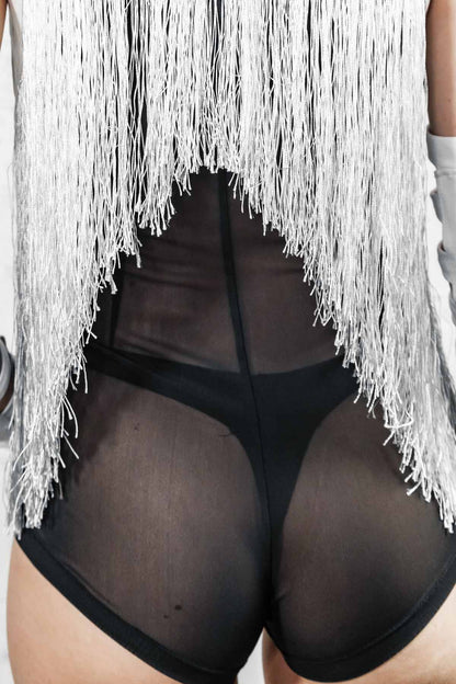 Fringe Halter Wrap — Convertible Cotton Collar in Off-White | Five and Diamond