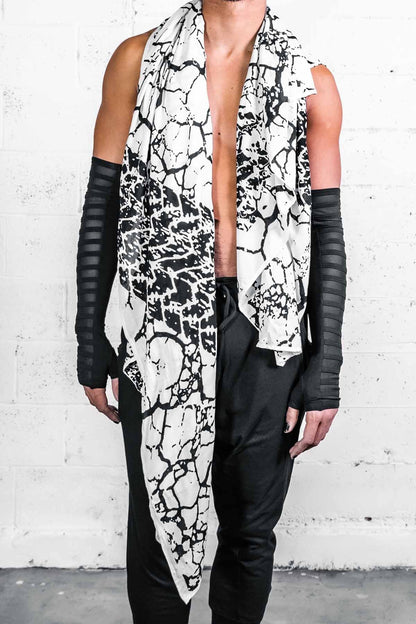 Opera Length Gamut Gloves — Black Cotton & Mesh | Five and Diamond