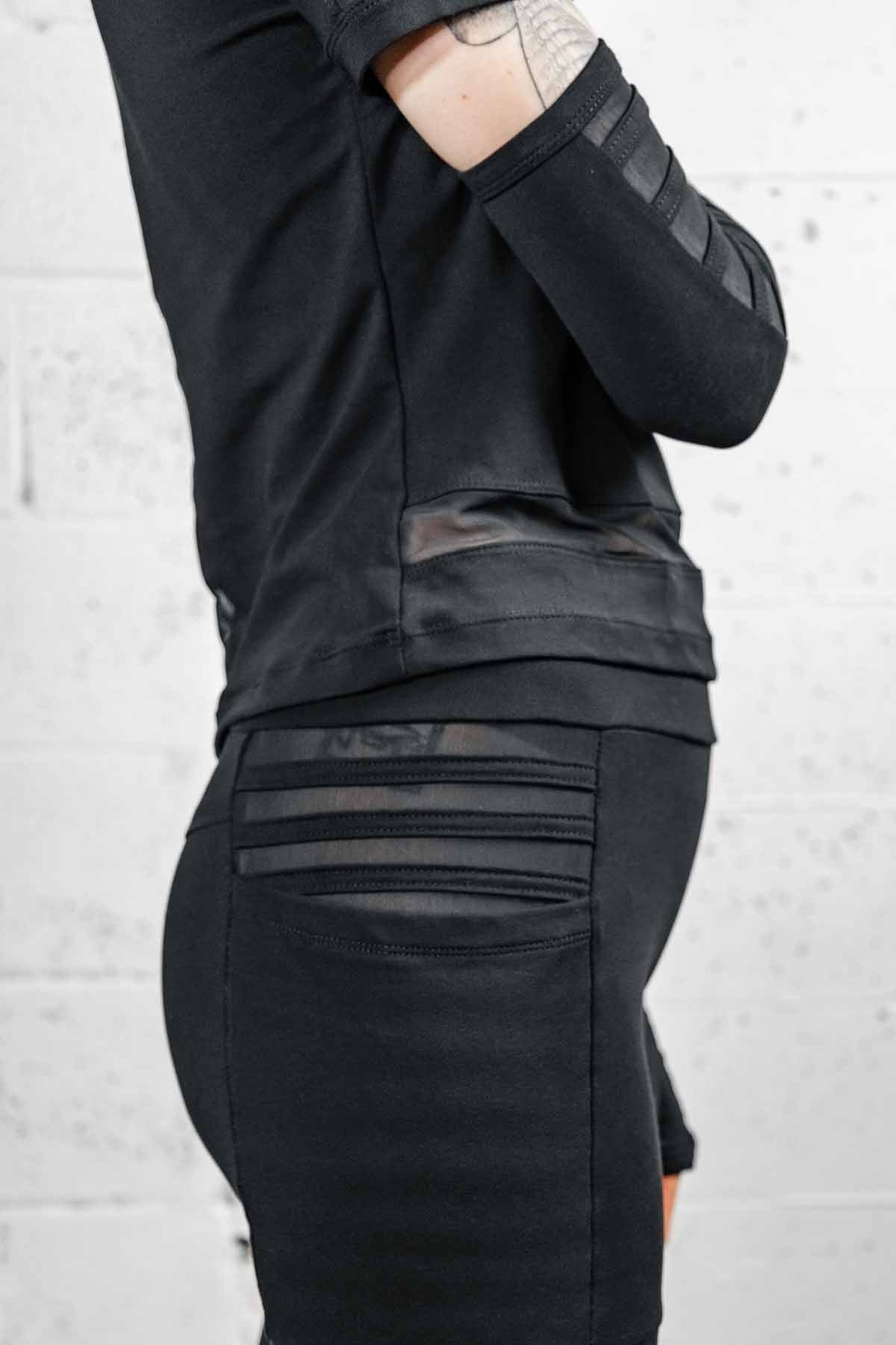 Gamut Bamboo Mesh Panel Leggings — High Waist in Black | Five and Diamond