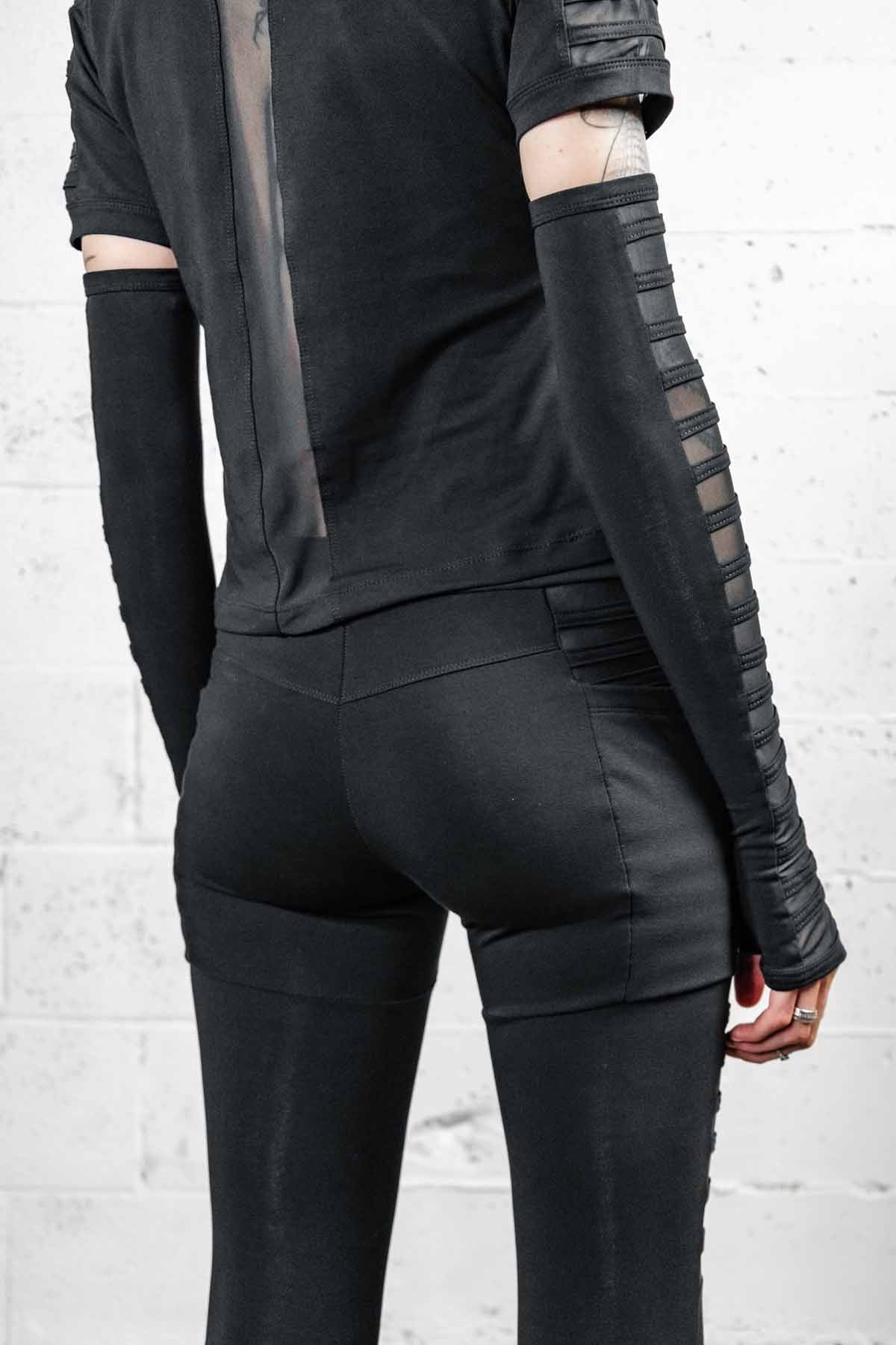Gamut Bamboo Mesh Panel Leggings — High Waist in Black | Five and Diamond