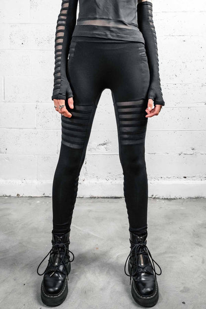 Gamut Bamboo Mesh Panel Leggings — High Waist in Black | Five and Diamond