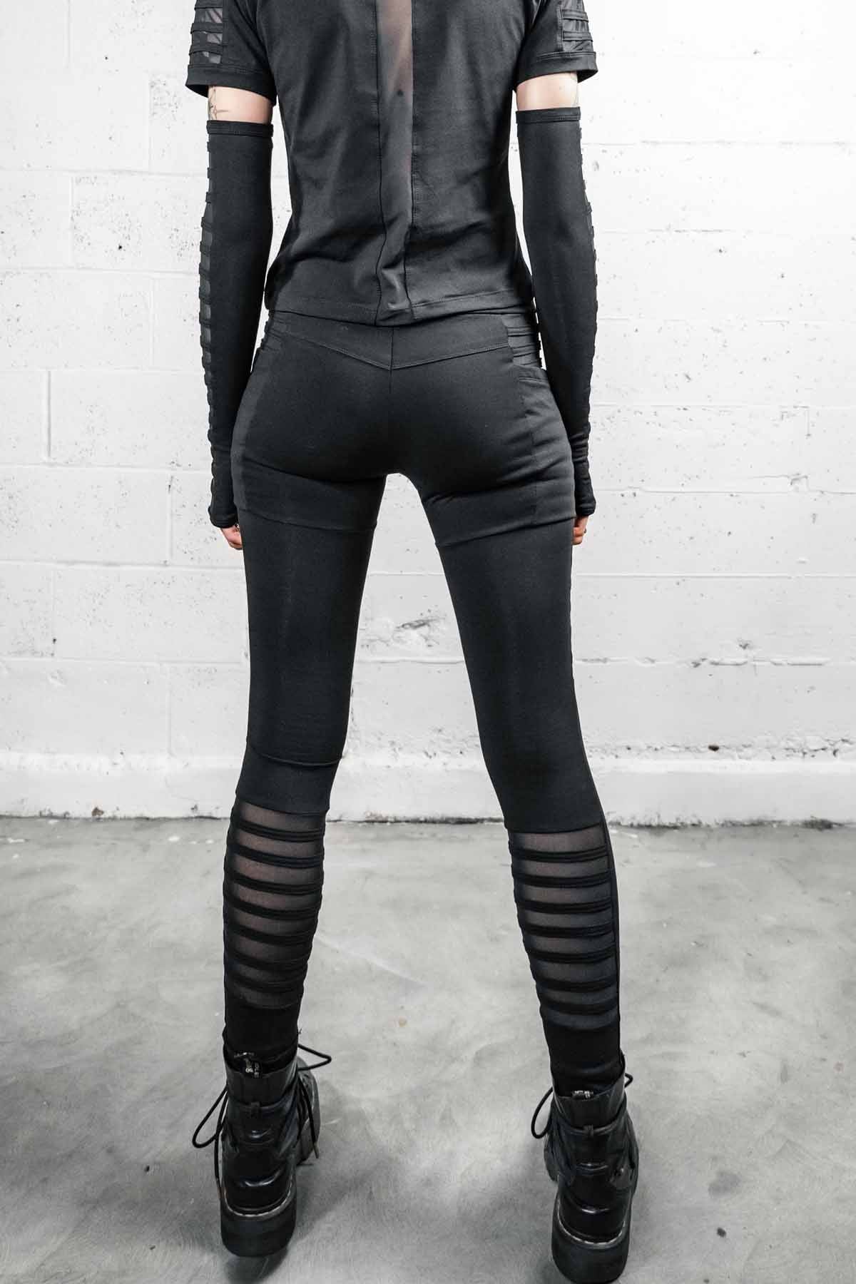 Gamut Bamboo Mesh Panel Leggings — High Waist in Black | Five and Diamond