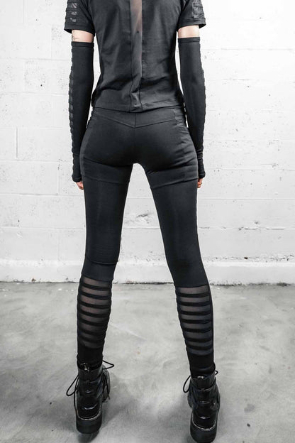 Gamut Bamboo Mesh Panel Leggings — High Waist in Black | Five and Diamond