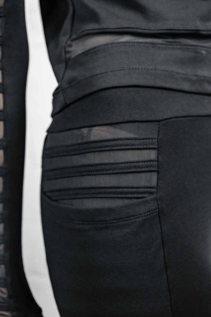 Gamut Bamboo Mesh Panel Leggings — High Waist in Black | Five and Diamond