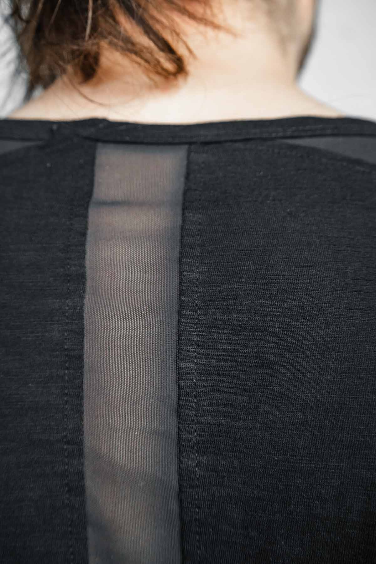 Gamut Longline Mesh Panel Tee — Slim Fit in Black | Five and Diamond