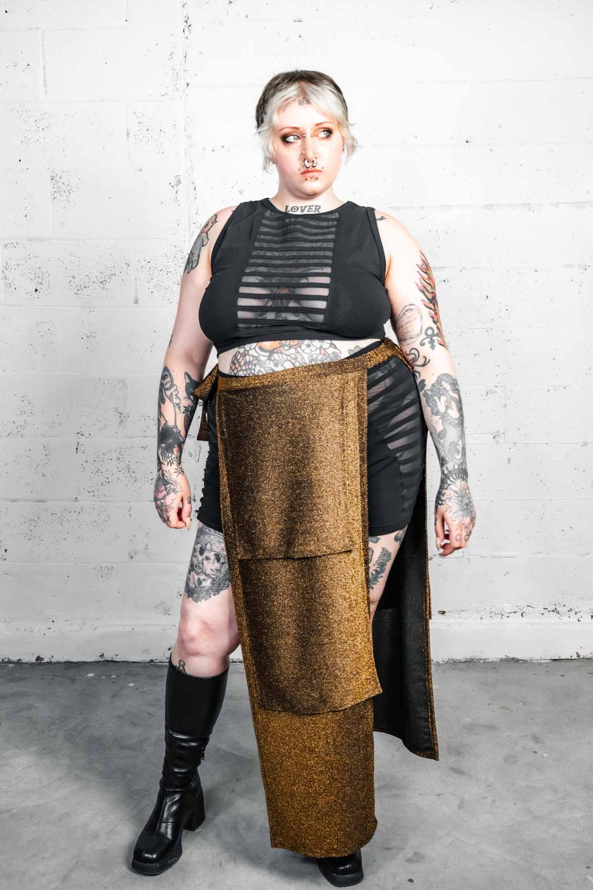 Gamut Crop Top — Black Cotton & Mesh | Five and Diamond