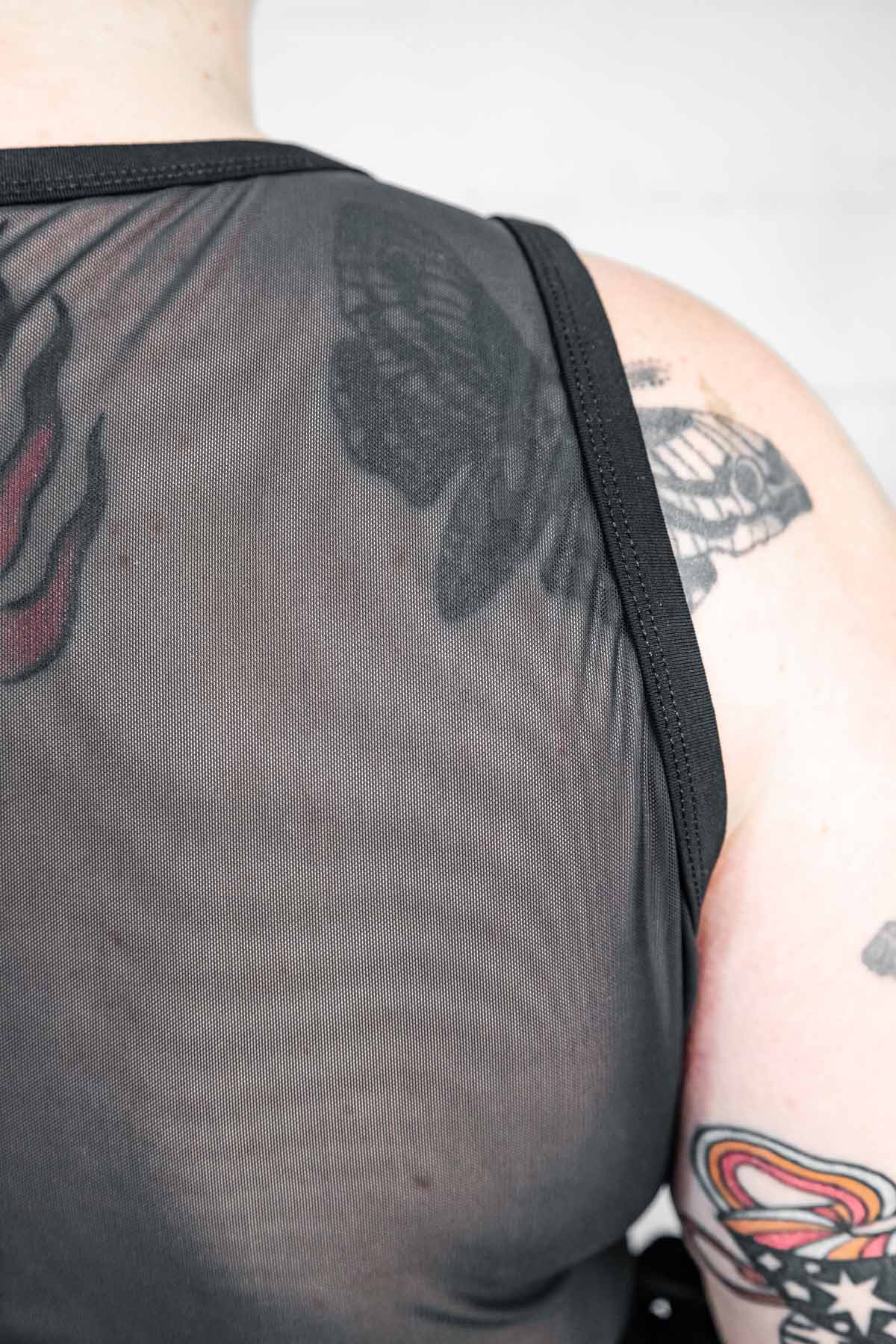 Gamut Crop Top — Black Cotton & Mesh | Five and Diamond