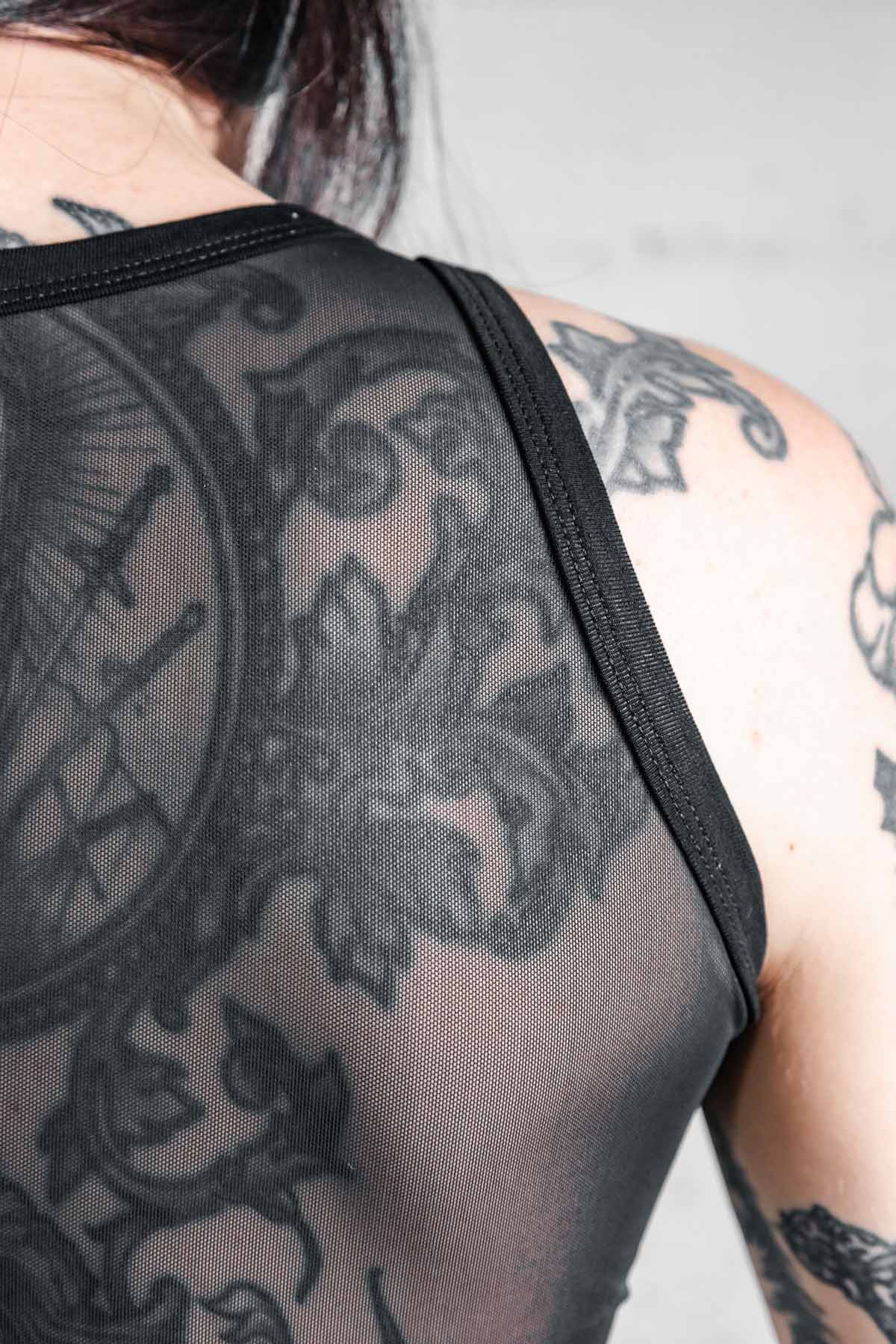 Gamut Crop Top — Black Cotton & Mesh | Five and Diamond