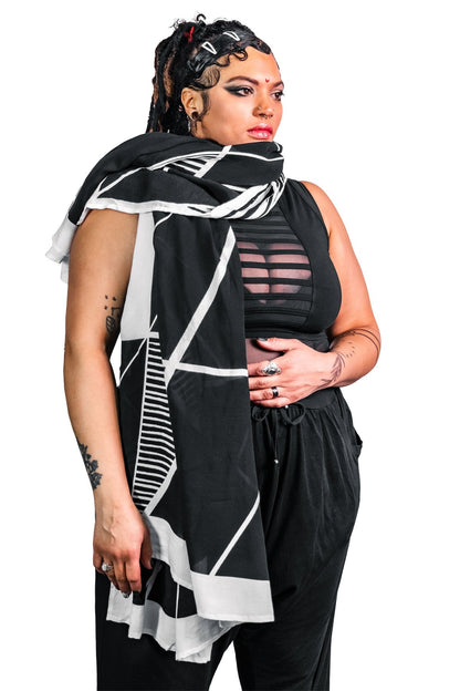 Oversize Geometric Scarf — Rayon | Five and Diamond