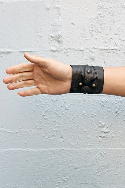 Hidden Pocket Leather Wrist Cuff — Utility Wallet Bracelet | Five and Diamond