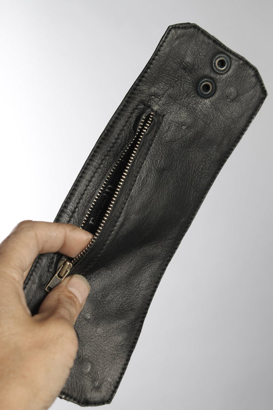 Hidden Pocket Leather Wrist Cuff — Utility Wallet Bracelet | Five and Diamond