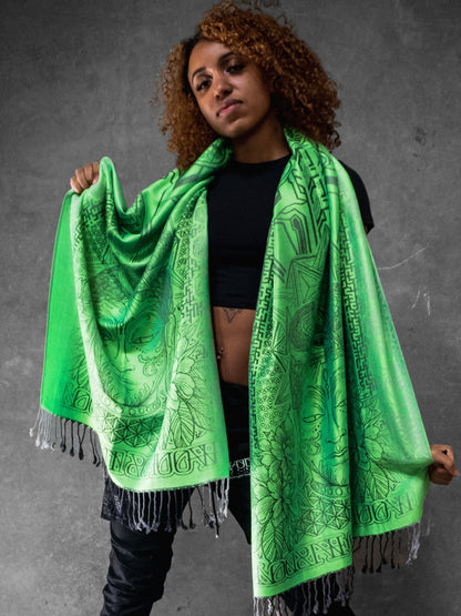 WOUNDS TO WISDOM • Yantrart x Rage Nation • UV-Reactive Gradient Shawl