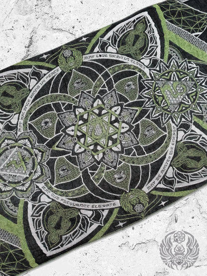 NEW RELEASE • HARMONY HEALS • UV-REACTIVE GREEN MINT • Festival Shawl/Scarf