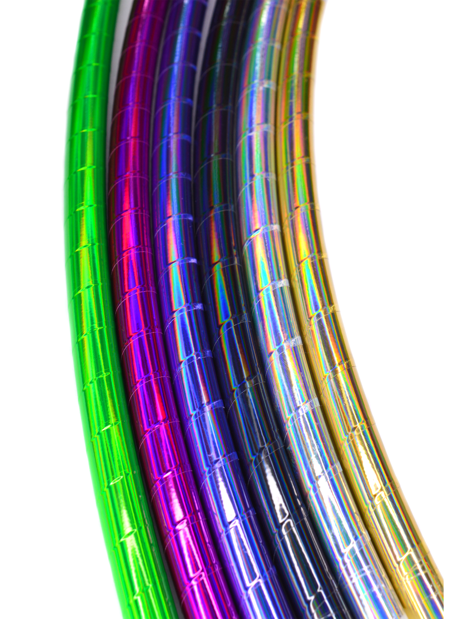 Prism Flow Fitness Hoop — Mirror & Holographic Grip Edition