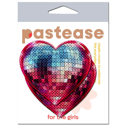 Discoball Heart Pasties — Blue & Pink | Pastease