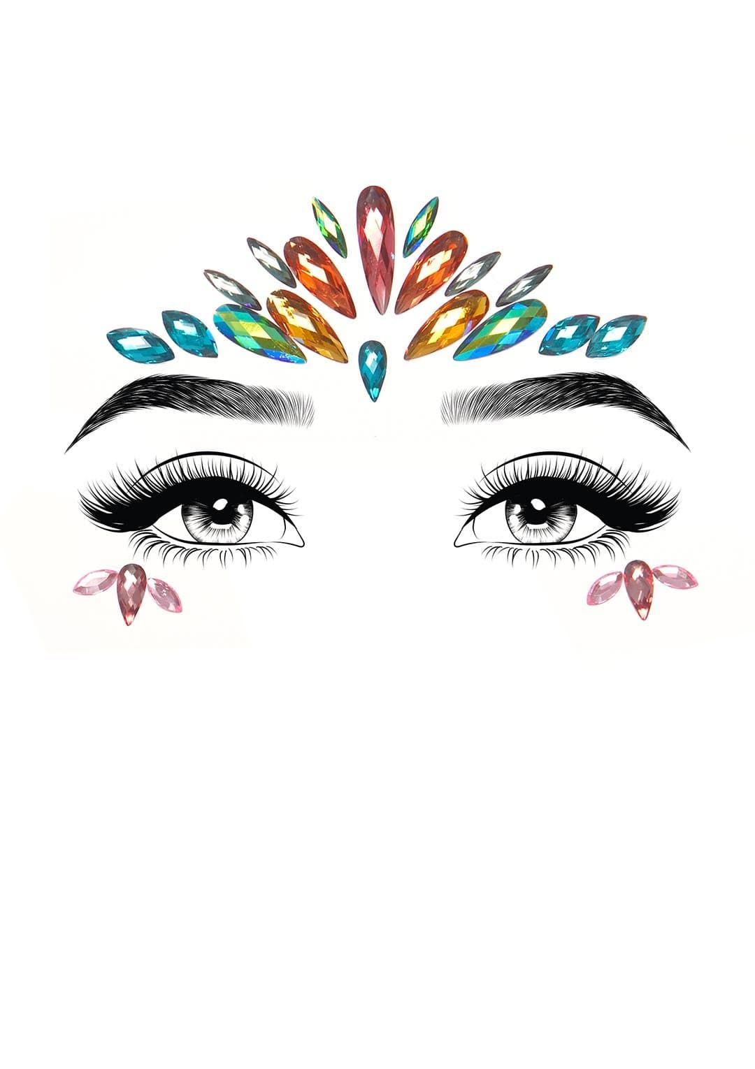 Rainbow Empress Face Jewels — Prism Ombre