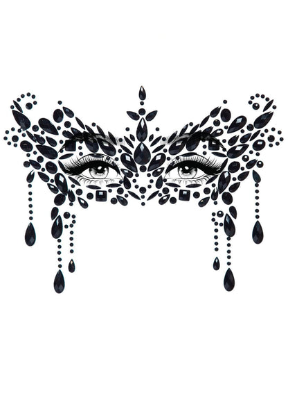 Velvet Masquerade Face Jewels — Black or Crystal