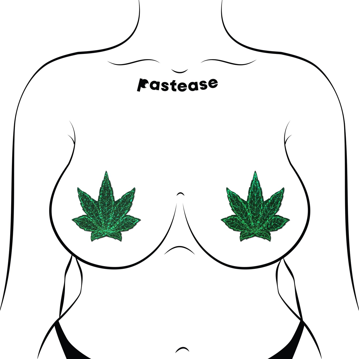 Indica Leaf Pasties — Green Glitter Cannabis | Pastease