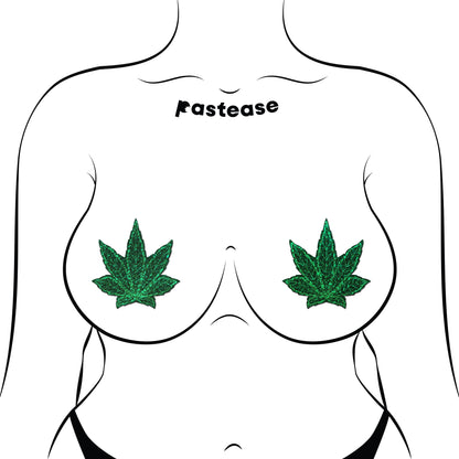 Indica Leaf Pasties — Green Glitter Cannabis | Pastease