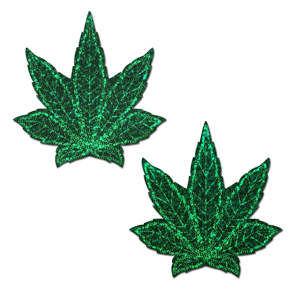 Indica Leaf Pasties — Green Glitter Cannabis | Pastease