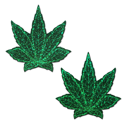 Indica Leaf Pasties — Green Glitter Cannabis | Pastease