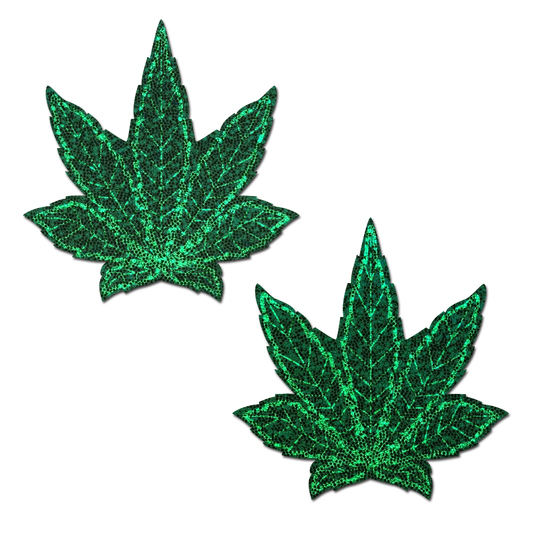 Indica Leaf Pasties — Green Glitter Cannabis | Pastease