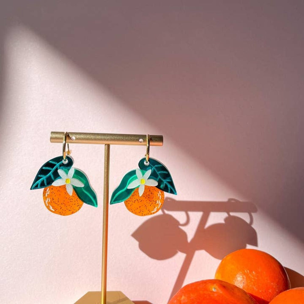 Dangle Acrylic Earrings - Summer Oranges