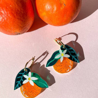Dangle Acrylic Earrings - Summer Oranges