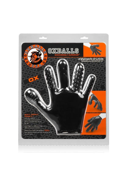 🔒 Textured Sensation Glove — Black | Oxballs