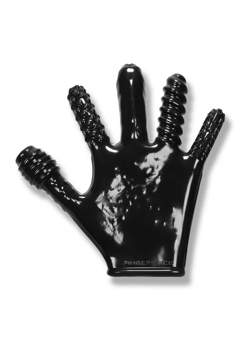 🔒 Textured Sensation Glove — Black | Oxballs