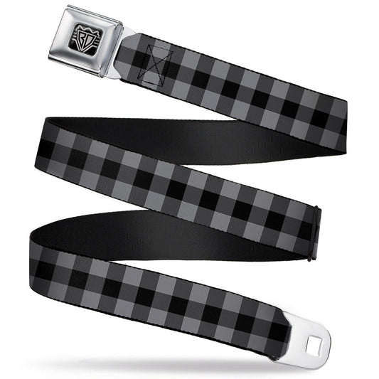 Buffalo Plaid Black + Gray Seatbelt Belt