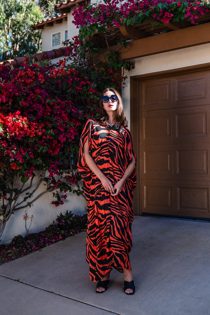 Tigress Caftan — Orange Tiger | Jennafer Grace